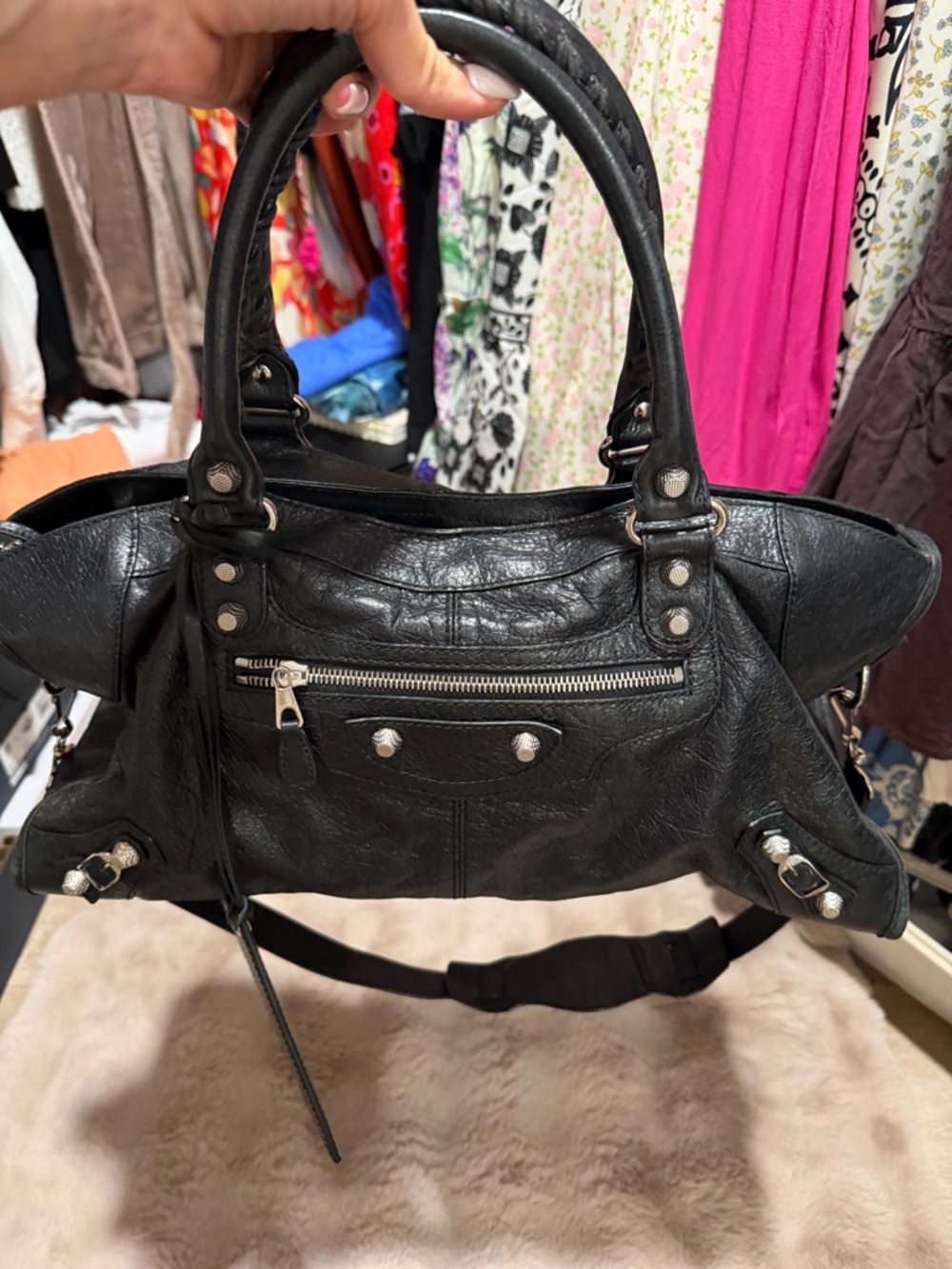 Balenciaga Le City bag Black lambskin leather - Picture 7 of 10